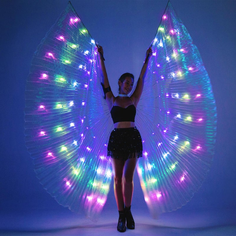 SHINYOU LED Isis Wings Light Up Rave Costume Belly Dance Wing,Music Festival Wear for Halloween Birthday Party - Image 5